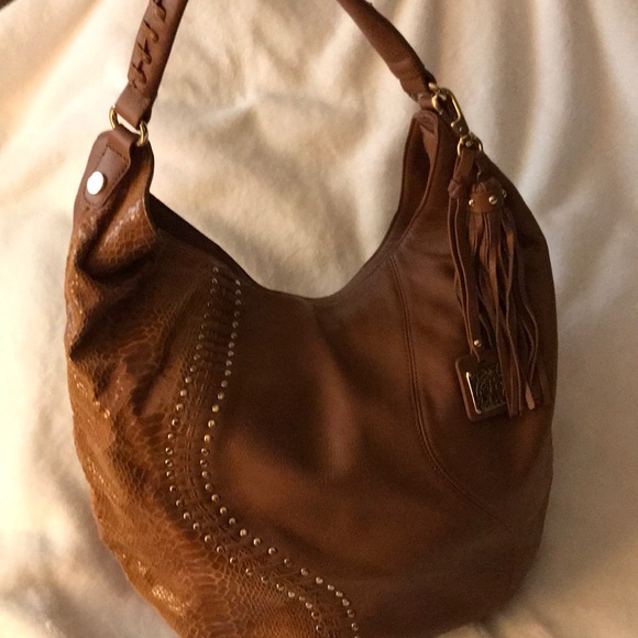 CHI Carlos Falchi Brown Leather handbag - Picture 1 of 8